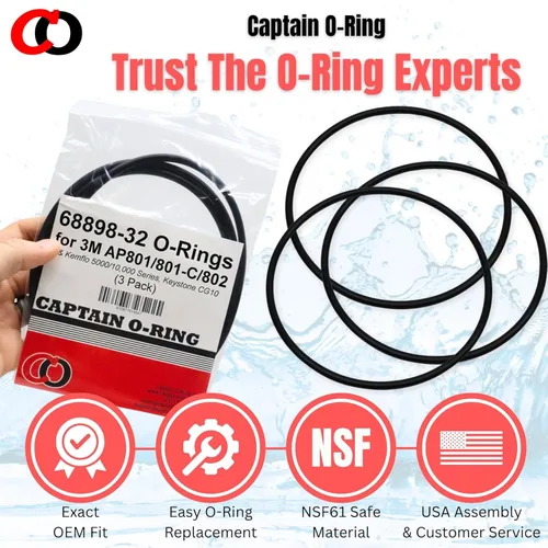 Miniatura 6 de Captain O-Ring - 68898-32 Juntas tóricas de repuesto para filtros de agua 3M AP801, AP801-C, AP802, KemFlo 5000 y 10,000 series (paquete de 3)