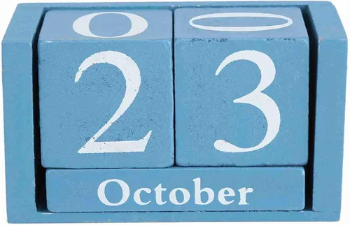 Miniatura 10 de Calendario de madera, bloque de calendario perpetuo europeo, bloque de escritorio, agenda anual, calendario mensual, fecha, escritorio, oficina