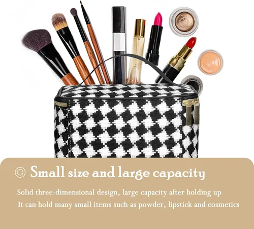 Miniatura 5 de AOYUNHUI Bolsa de maquillaje, bolsa de cosméticos portátil con asa, bolsa de gran capacidad, bolsa con cremallera, organizador de cosméticos