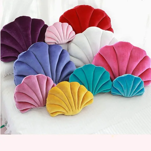 Miniatura 4 de Almohada decorativa de terciopelo SeaShell para cama, sofá, hogar, oficina, algodón