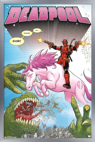 Miniatura 8 de Marvel Comics Deadpool - Póster de pared de unicornio, 34 pulgadas de largo x 22.4 pulgadas de ancho, paquete de póster y clip