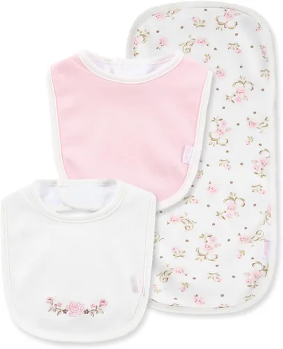 Miniatura 20 de Little Me Clothes for Baby Boys’ and Girls’ 2 Bibs and 1 Burp Cloth Set, Soft Cotton Feeding Essentials with Velcro Closures