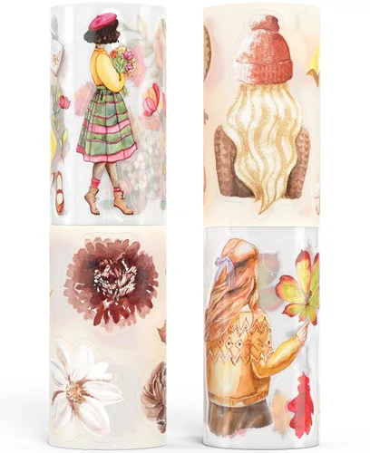 Miniatura 7 de Fayware - Cintas washi precortadas de otoño y cintas PET para hacer diarios, álbumes de recortes y manualidades. Ahora precortadas - Úsalas como