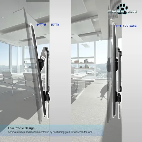 Miniatura 4 de Cheetah - Soporte de pared para TV inclinable para televisores de 32 a 86 pulgadas, hasta 74.8 kg, VESA máximo de 600 x 400 mm, con cable HDMI