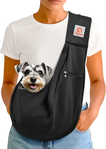 Miniatura 15 de TOMKAS - Transportador de perros estilo canguro para perros pequeños (negro, para mascotas de 2 a 7 libras)