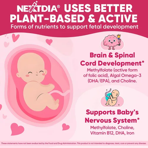 Miniatura 5 de Vitaminas prenatales para mujeres, gomitas de metilfolato, 1 mg, Omega 3 DHA vegano de 800 mg, hierro, colina, yodo, vitamina D3 B6 B12