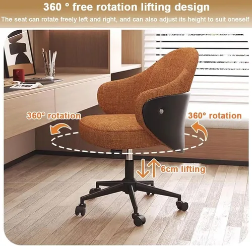 Miniatura 4 de Ergonomic Office Chair with Armrests and Wheels, Wide Seat Desk Chairs for Home Office, Apartment, Vanity