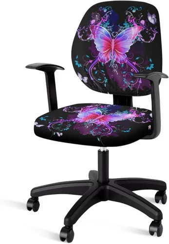Miniatura 47 de Talayituse - Funda para silla de oficina o computadora con estampado de estrellas de playa, funda de asiento dividida elástica, extraíble y lavable