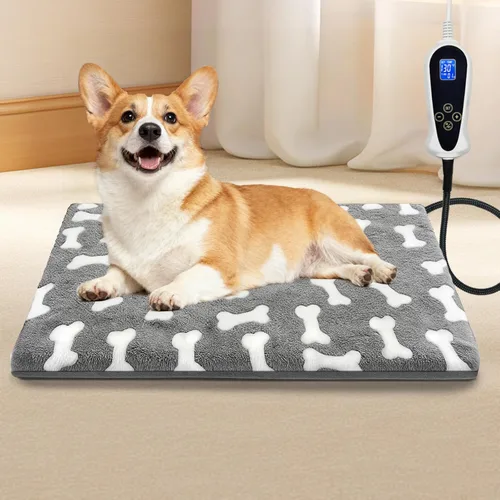 Miniatura 14 de Bestio Almohadilla térmica grande para perros, cama térmica para perros de 34 x 21 pulgadas con calor constante y modos automáticos, almohadilla