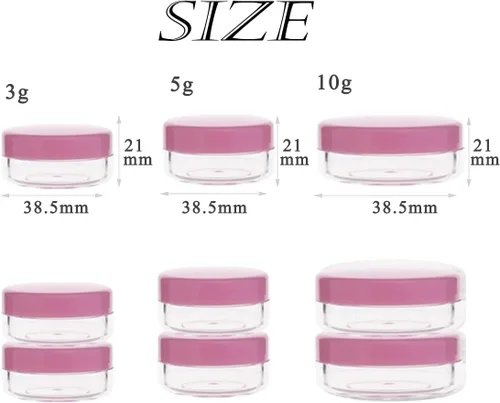 Miniatura 53 de Envases de muestra de 3 gramos con tapas, 75 paquetes de tarros de muestra diminutos con etiquetas, envases cosméticos de plástico mini para Tapa