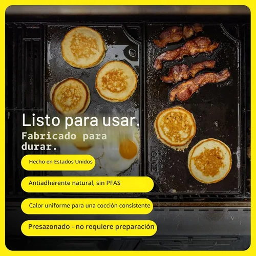 Miniatura 3 de Lodge - Parrilla reversible de hierro fundido pre-sazonado (16.75 in), color negro