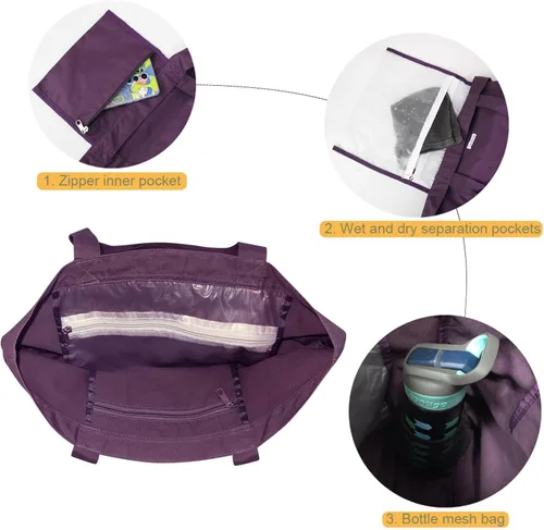 Miniatura 4 de Bolsas de yoga Cwokarb para mujeres con bolsas para esteras de yoga, tote de lona para pilates, bandolera para el hombro, para viajes, oficina