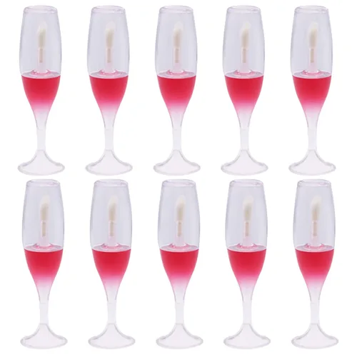 Miniatura 8 de FZBNSRKO 10 tubos de brillo de labios, mini botellas vacías en forma de copa de vino, mini botellas recargables, tubo de brillo labial, contenedores