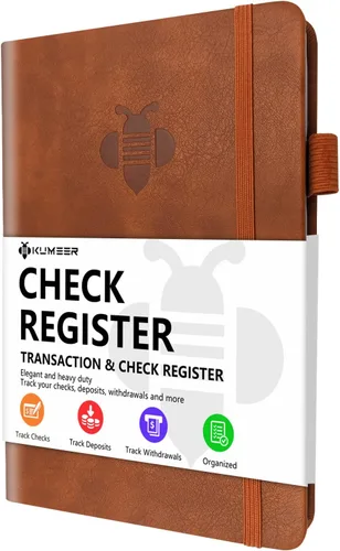 Miniatura 11 de Registro de cheques - Registros de cheques elegantes para chequera personal con registros de cheques y transacciones, registro de chequera de tapa