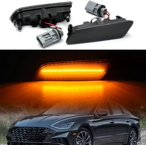 Miniatura 4 de Luces LED de posición laterales de repuesto para Hyundai Sonata DN8 2020 2021 2022 2023 ámbar LED ámbar marcador lateral de parachoques delantero