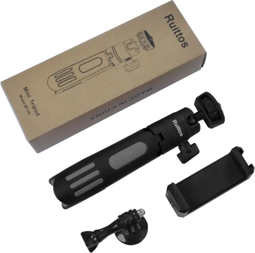 Miniatura 6 de Ruittos Soporte de trípode para teléfono y palo para selfie para iPhone, cámara web, escritorio, Sony, cámara Canon G7x, Go Pro, trípode de viaje