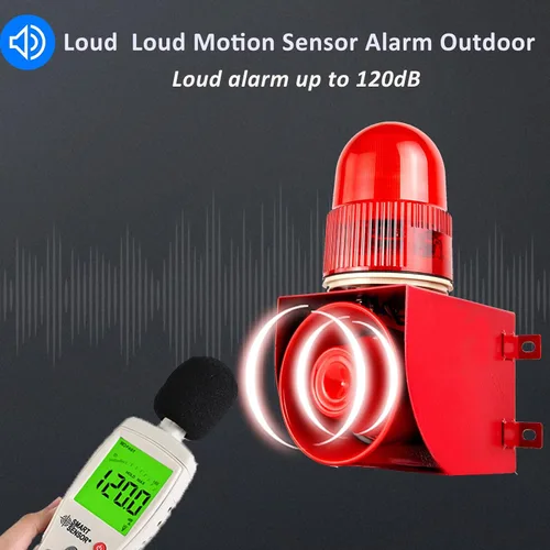 Miniatura 5 de YASONG SLA-01W - Sirena de luz intermitente con detección de movimiento, luz estroboscópica LED de 120 dB, montaje en pared, detector