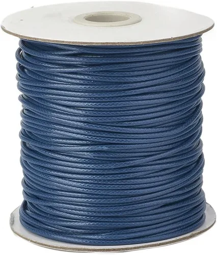 Miniatura 35 de Cheriswelry 90 yardas/rollo de 0.079 pulgadas, cordón encerado negro de poliéster coreano, joyería de cuentas, hilos para manualidades, cuerda