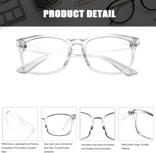 Miniatura 4 de Hycredi Gafas de Bloqueo de Luz Azul para Niños, Anti Fatiga Visual y Protección UV, Lentes para Computadora, Videojuegos, TV y Teléfono para Niños