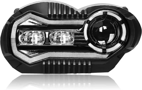 E-Mark - Faro LED aprobado de haz alto y bajo con DRL LED para faros delanteros compatibles con BMW R1200GS 2004-2012 R1200GS Adventure 2005-2013