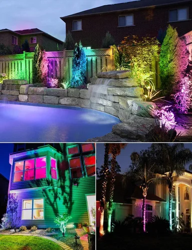 Miniatura 5 de SUNVIE Luces LED de paisaje de bajo voltaje de 12 W con conectores, para exteriores, 12 V, blanco súper cálido (900 LM), impermeables, luces