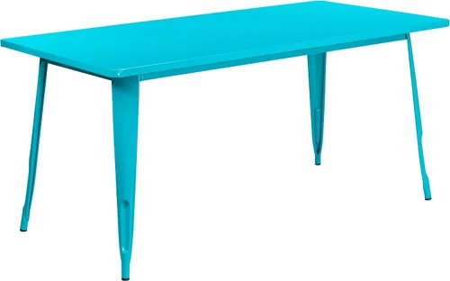 Miniatura 9 de Flash Furniture - Mesa rectangular de metal para interior o exterior (31.5 x 63.0 pulgadas), NA, Negro