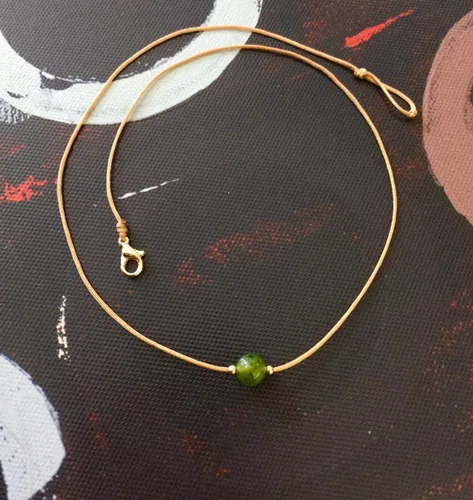 Miniatura 6 de Collar de piedras preciosas, gargantilla de jade nefrita natural de Canadá, collar impermeable, collar delicado simple, gargantilla delicada, collar