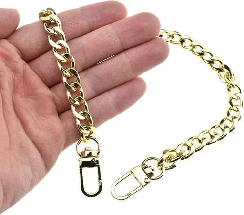 Miniatura 16 de HAHIYO Correa metálica de cadena para bolso de 43.3' de oro para bolso cruzado, bandolera y bolso de mano, cómoda y plana de 0.4' de ancho, extra