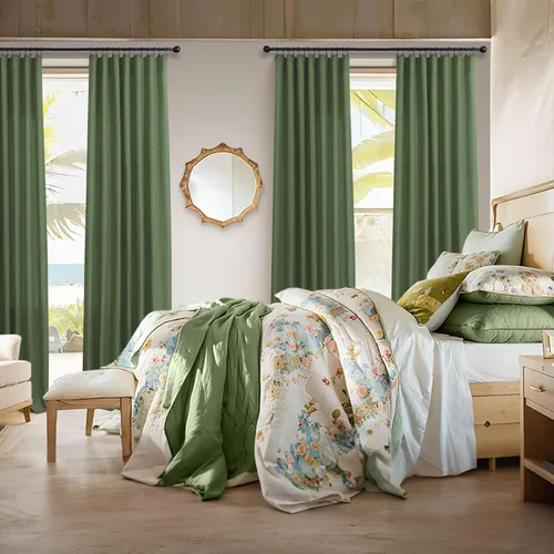 Miniatura 165 de Cortinas de lino gris claro, 2 paneles, presillas traseras, bolsillo para cortinero, semitraslúcidas, ahorran energía, estilo rústico, arpillera