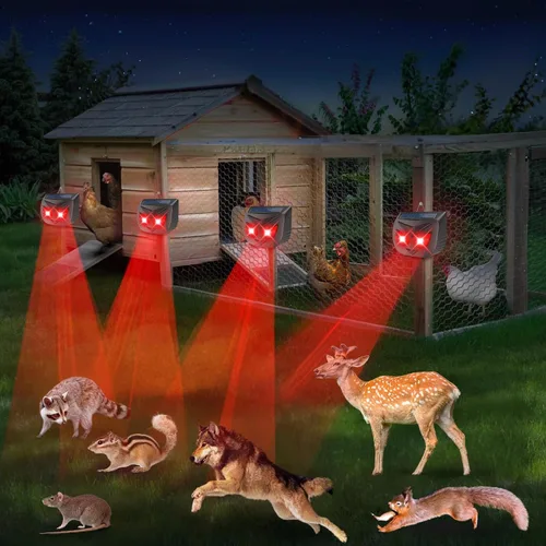 Miniatura 2 de Repelente solar de animales actualizado 2025 para exteriores, disuasorio de coyote para patio, luces disuasorias nocturnas efectivas para ojos