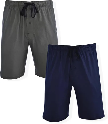 Hanes - Paquete de 2 pantalones cortos de algodón con cordón ajustable y bolsillos para hombre, varios colores y tallas