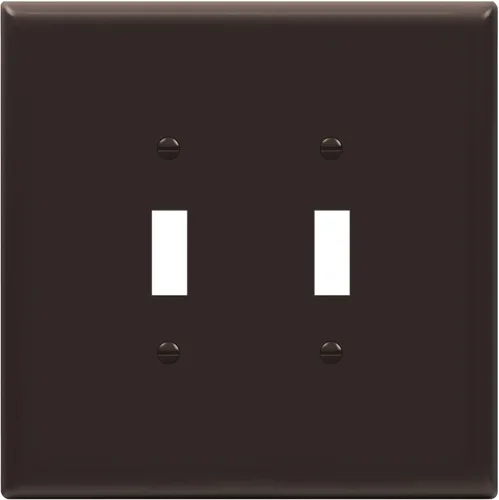 Miniatura 16 de ENERLITES Cubierta doble para interruptor de palanca, placa de pared para interruptor de luz de dos bandas, acabado brillante, 2 bandas de 5.5 x 5.5