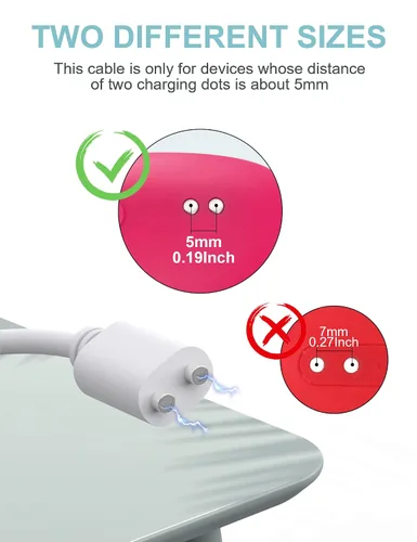 Miniatura 3 de Cable de carga de repuesto magnético USB DC de 2.6 pies - Blanco (0.197 in/0.2 pulgadas)