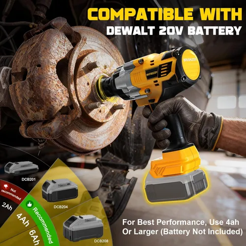 Miniatura 3 de NATBEESY Llave de impacto compatible con batería DeWalt 20V MAX: destornillador de anillo de cerdo de 1/2 pulgada de alto torque