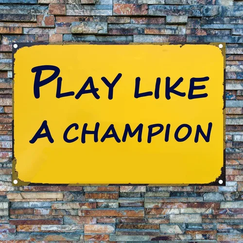 Miniatura 6 de Letrero de Juega Como un Campeón - Letrero de Juego Inspiracional de Metal Clásico Para Bar Restaurante Café Cueva de Hombres Pub Bar Decoración