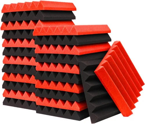 Miniatura 12 de Paquete de 24 paneles acústicos, paneles de espuma a prueba de sonido de 2 x 12 x 12 pulgadas para pared, paneles de cancelación de ruido Púrpura