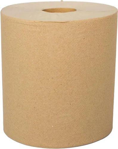 Miniatura 2 de Karat Rollos de toallas de papel comerciales, absorbentes y resistentes para zonas de alto tráfico, Kraft (paquete de 6)