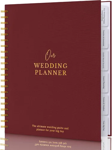 Miniatura 14 de Libro y organizador de boda atemporal premium de alta calidad, libro de planificación de bodas, carpeta completa de recuerdo y cuenta regresiva