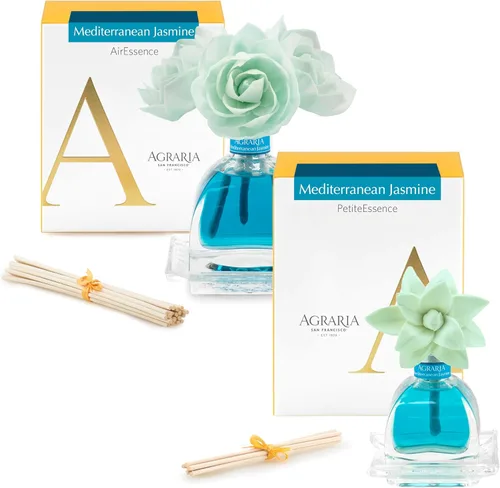 Miniatura 22 de Agraria Juego de difusor de varillas de bálsamo, Air Essence y Petite Essence Luxury Fragrance Duo con aceites esenciales naturales, flores de sol