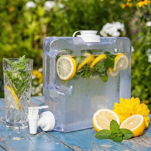 Miniatura 8 de Funnymoom 6 dispensadores de bebidas para refrigerador, refrigerador, botella dispensadora de agua reutilizable de plástico con espita para fiestas