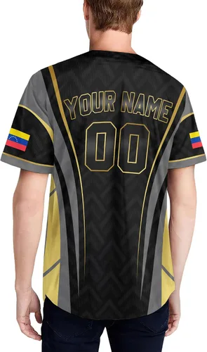 Miniatura 6 de Camiseta de béisbol personalizada de Venezuela para hombres, camiseta de béisbol personalizada de Venezuela, camiseta de fútbol de Venezuela