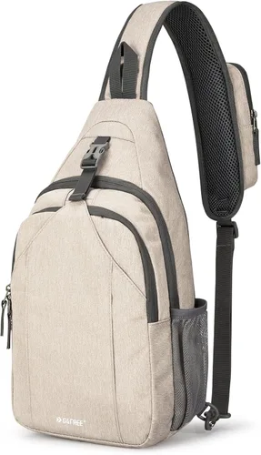 Miniatura 21 de G4Free Bolsa Bandolera con Bloqueo RFID Mochila Bandolera Cruzada Bolsa de Pecho Mochila de Día para Senderismo Viaje (Negro)