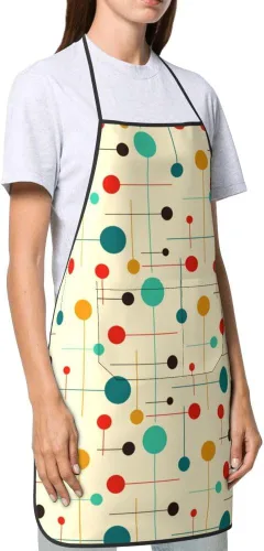 Miniatura 2 de Delantales con babero para mujeres y hombres, delantal de cocina con bolsillos para cocina, parrilla, barbacoa, pintura, jardinería