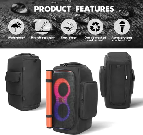 Miniatura 6 de Funda para altavoz compatible con JBL PartyBox 120/PartyBox 110, funda protectora a prueba de polvo con parte inferior abierta (sin velcro)