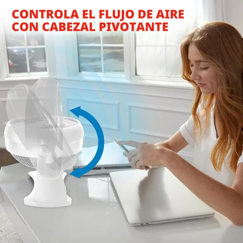 Miniatura 5 de Honeywell HT-904 TurboForce - Ventilador de circulación de aire de mesa, pequeño, blanco, ventilador personal silencioso para el hogar u oficina, 3