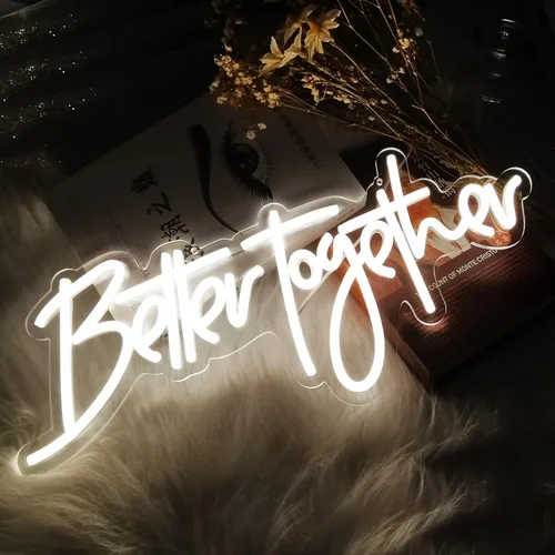 Miniatura 2 de Letrero de neón Better Together, con regulable, blanco cálido, decoración de pared de neón, utilizado para decoración de fiestas de cumpleaños