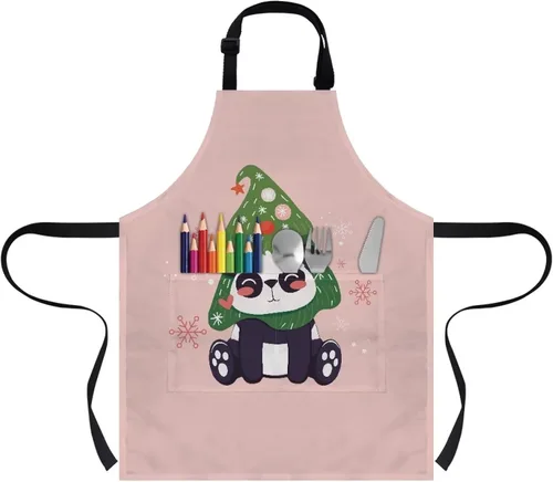 Miniatura 20 de doginthehole Delantal para niños con bolsillo para niños y niñas, delantales de chef ajustables con 2 bolsillos para cocinar, pintar