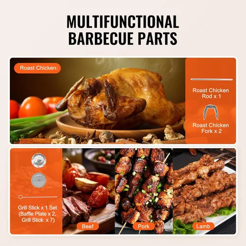 Miniatura 5 de VEVOR Shawarma - Máquina de parrilla de pollo, máquina de cocina vertical Shawarma de pollo, máquina eléctrica de acero inoxidable para asador