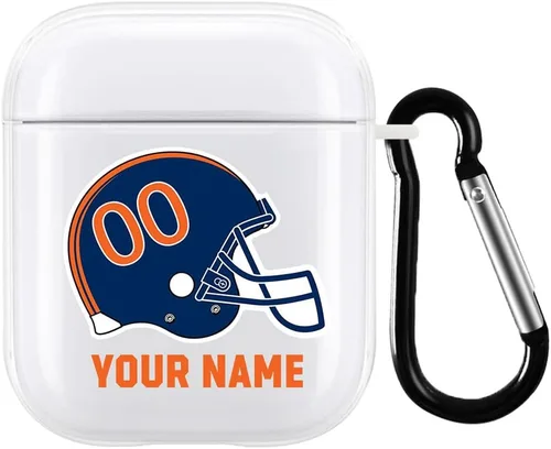 Miniatura 16 de Funda de casco de fútbol con nombre y número para Apple AirPods de 2ª y 1ª generación, regalo personalizado para fanáticos de los deportes de Arizona