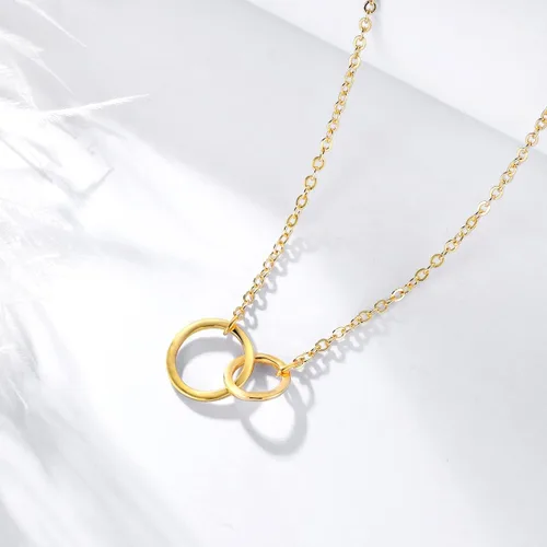 Miniatura 6 de Befettly - Collar con dije de luna hecho de oro de 14 quilates